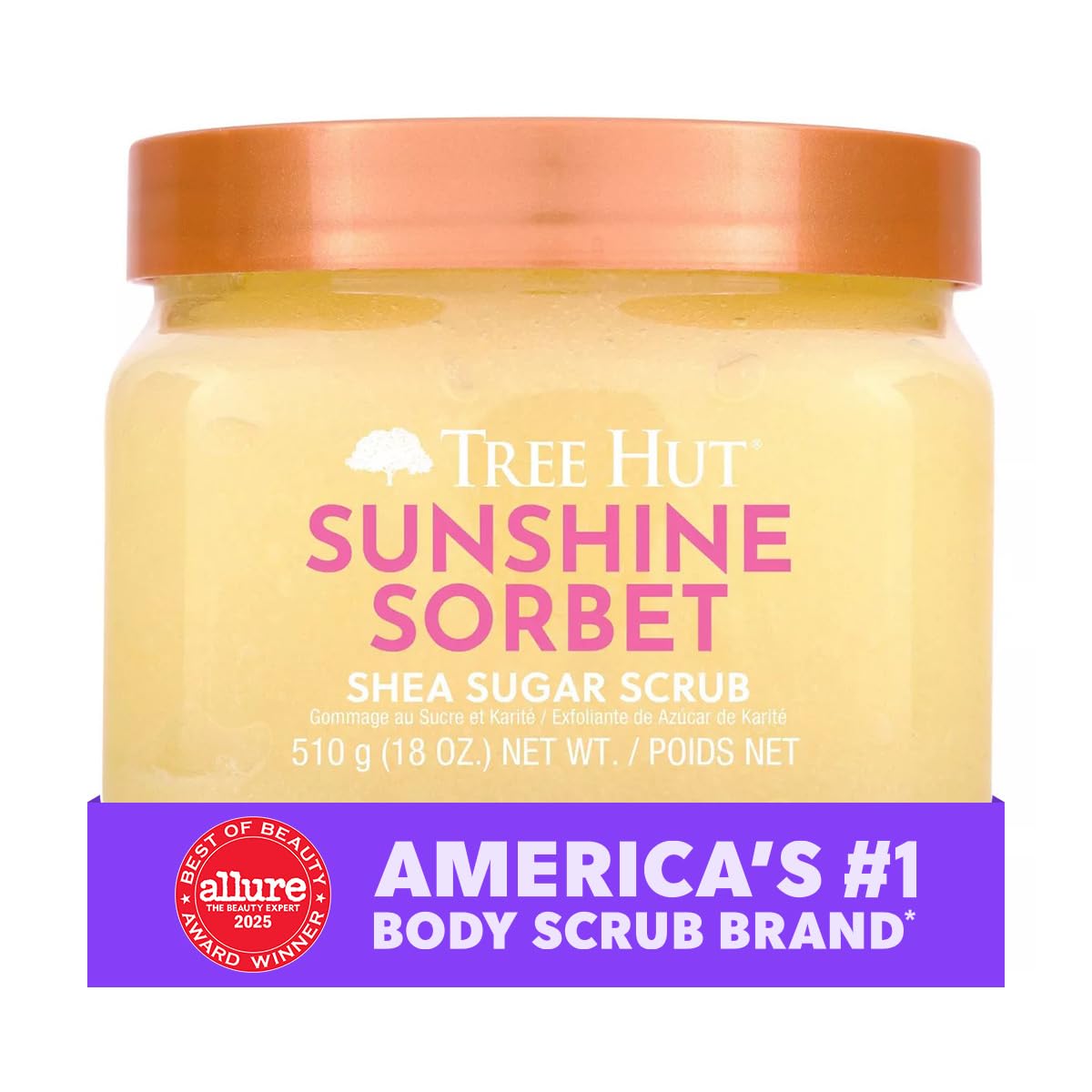 Tree Hut Shea Sugar Scrub, Exfoliating Body Scrub Removes Dead, Dry Skin for a Soft & Hydrated Feel, Nourishing Essential Body Care, 18 fl oz.