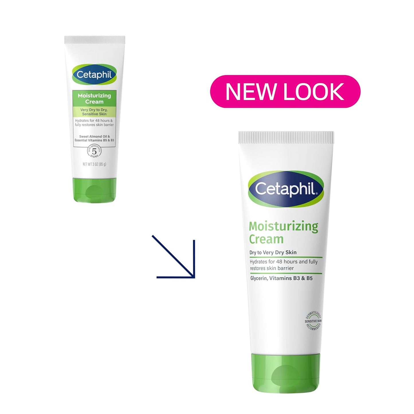 Cetaphil Face & Body Moisturizer, Hydrating Moisturizing Cream for Dry to Very Dry, Sensitive Skin, NEW 16 oz 2 Pack, Fragrance Free, Non-Comedogenic, Non-Greasy